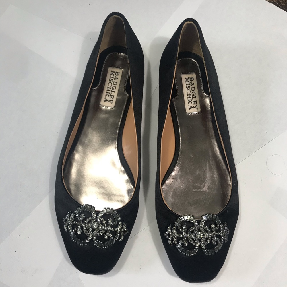 Badgley Mischka flats with rhinestone